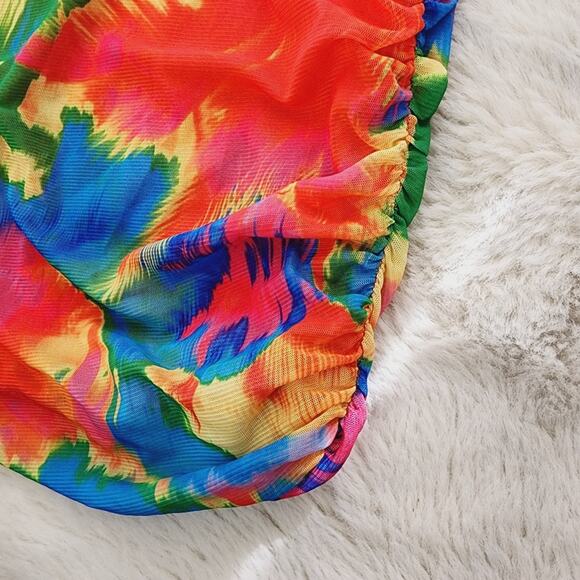 NEW Ser.O.Ya by Retrofete June Stretch Strapless Tube Top in Abstract Palm - Picture 7 of 9